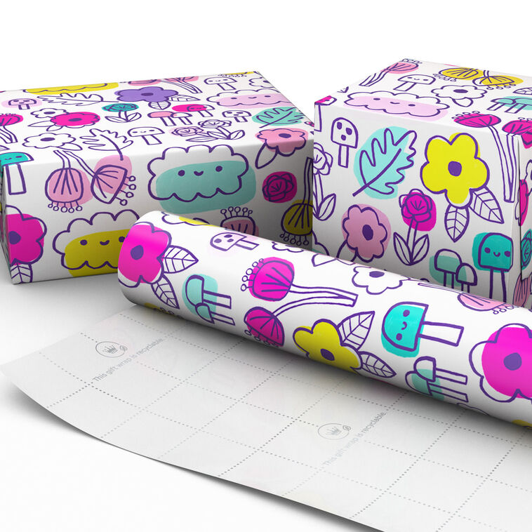 Floral Doodles Wrapping Paper, 20 sq. ft., , large image number 3