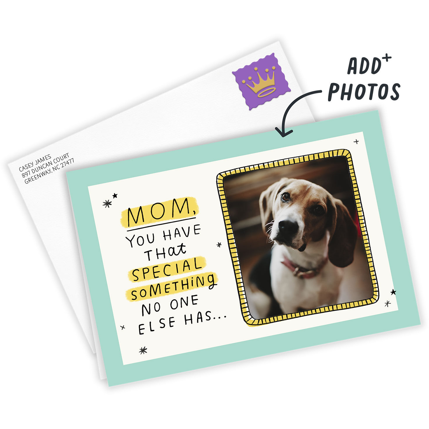 Hand-drawn Art Personalized Mother's Day Card Card Front with Envelope image number 2