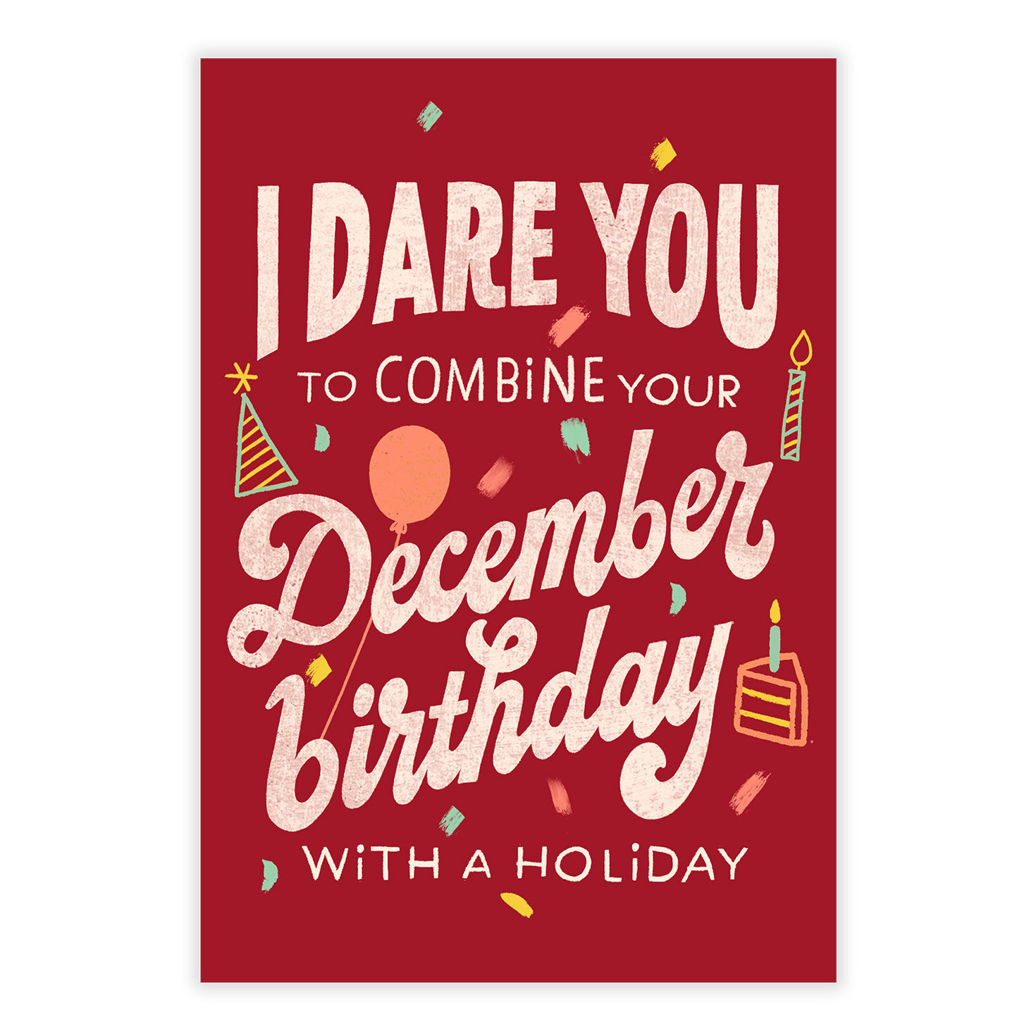 December Party Icons Personalized Birthday Card front image number 2