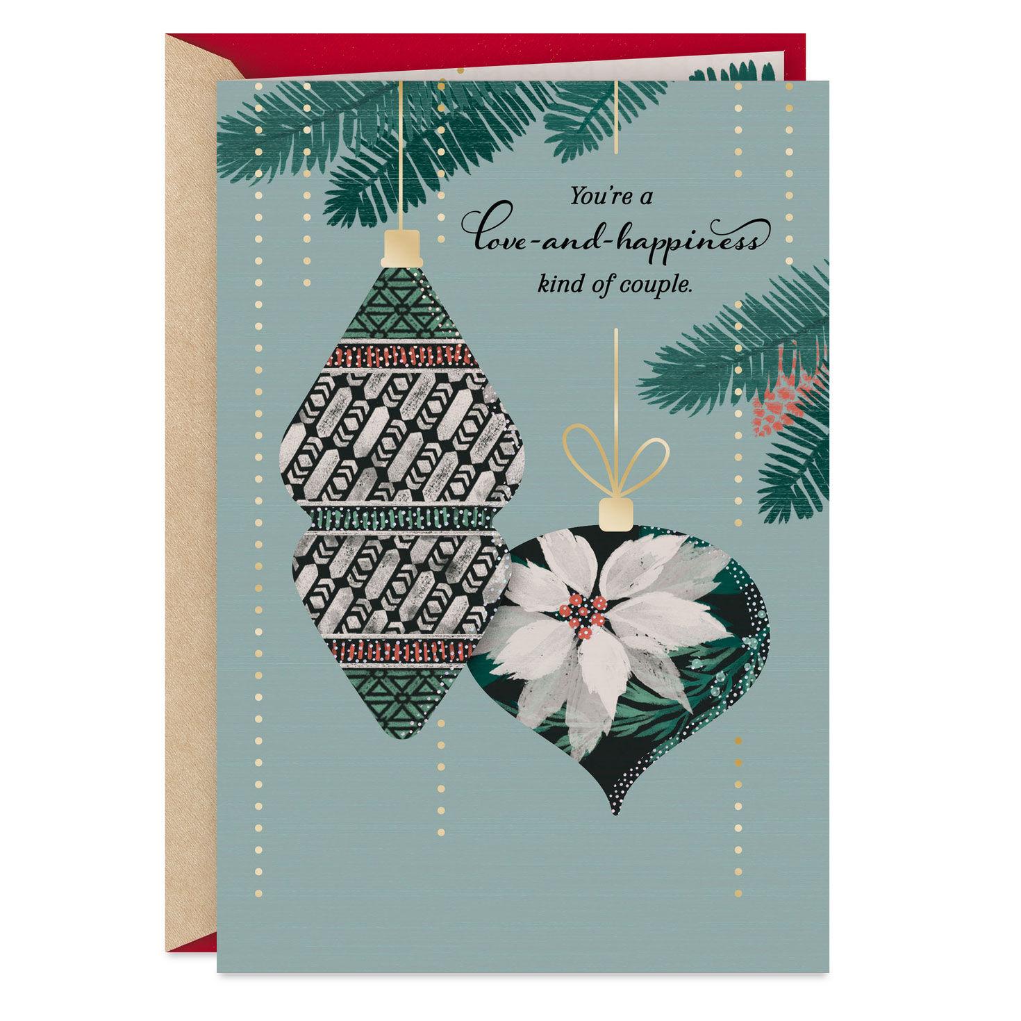 Love and Happiness Christmas Card for Couple