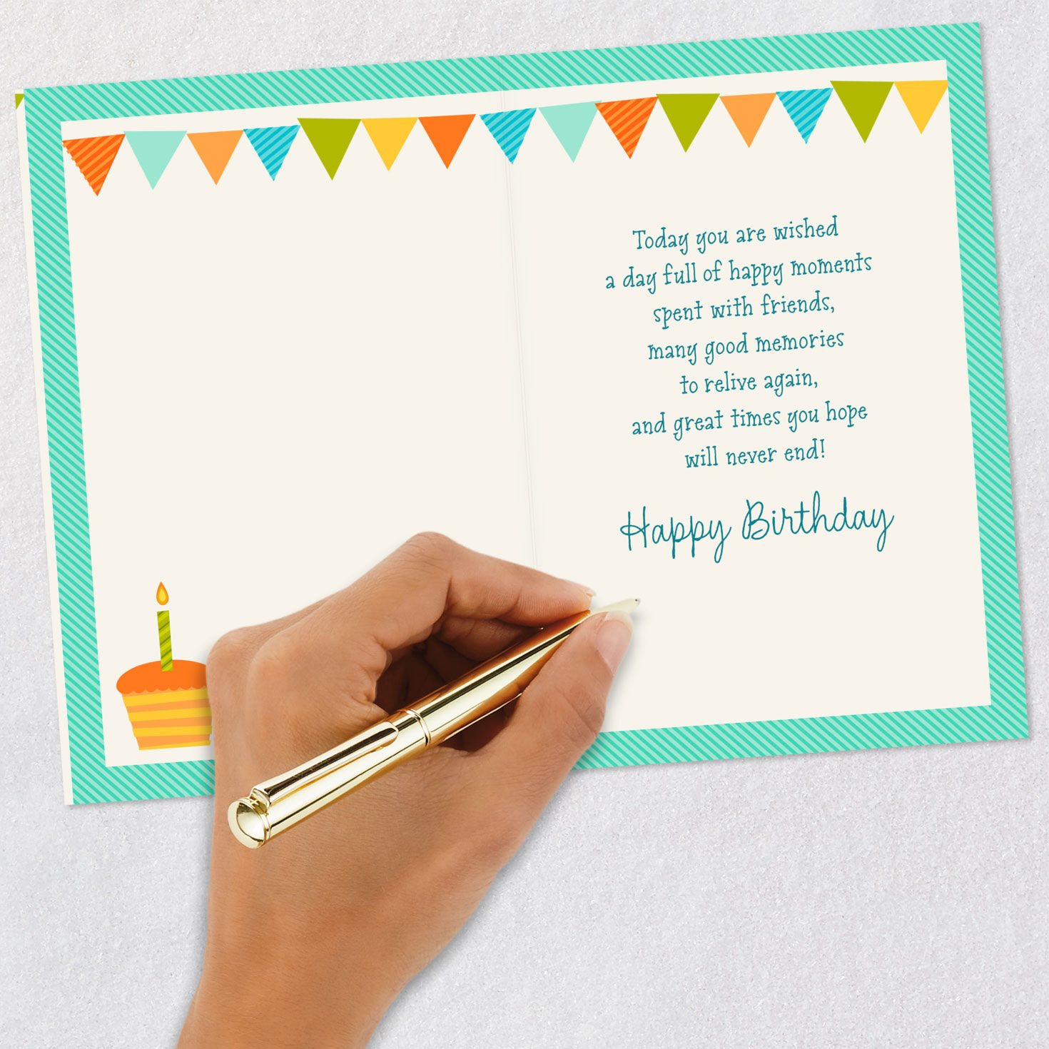 Cupcakes and Candles Happy Birthday Card Signing card image number 6