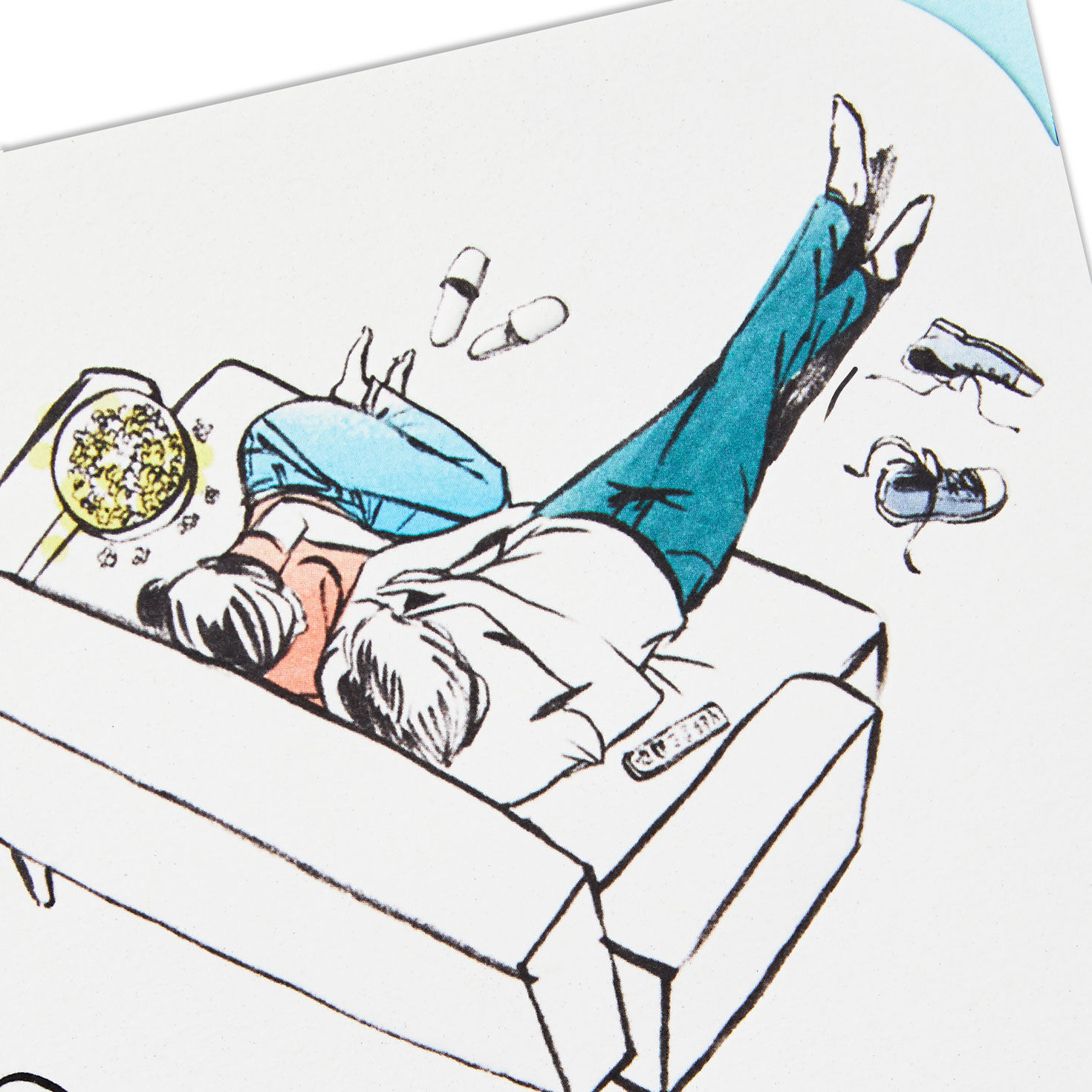 Couple on Couch Illustration Birthday Card Card Front Detail image number 5