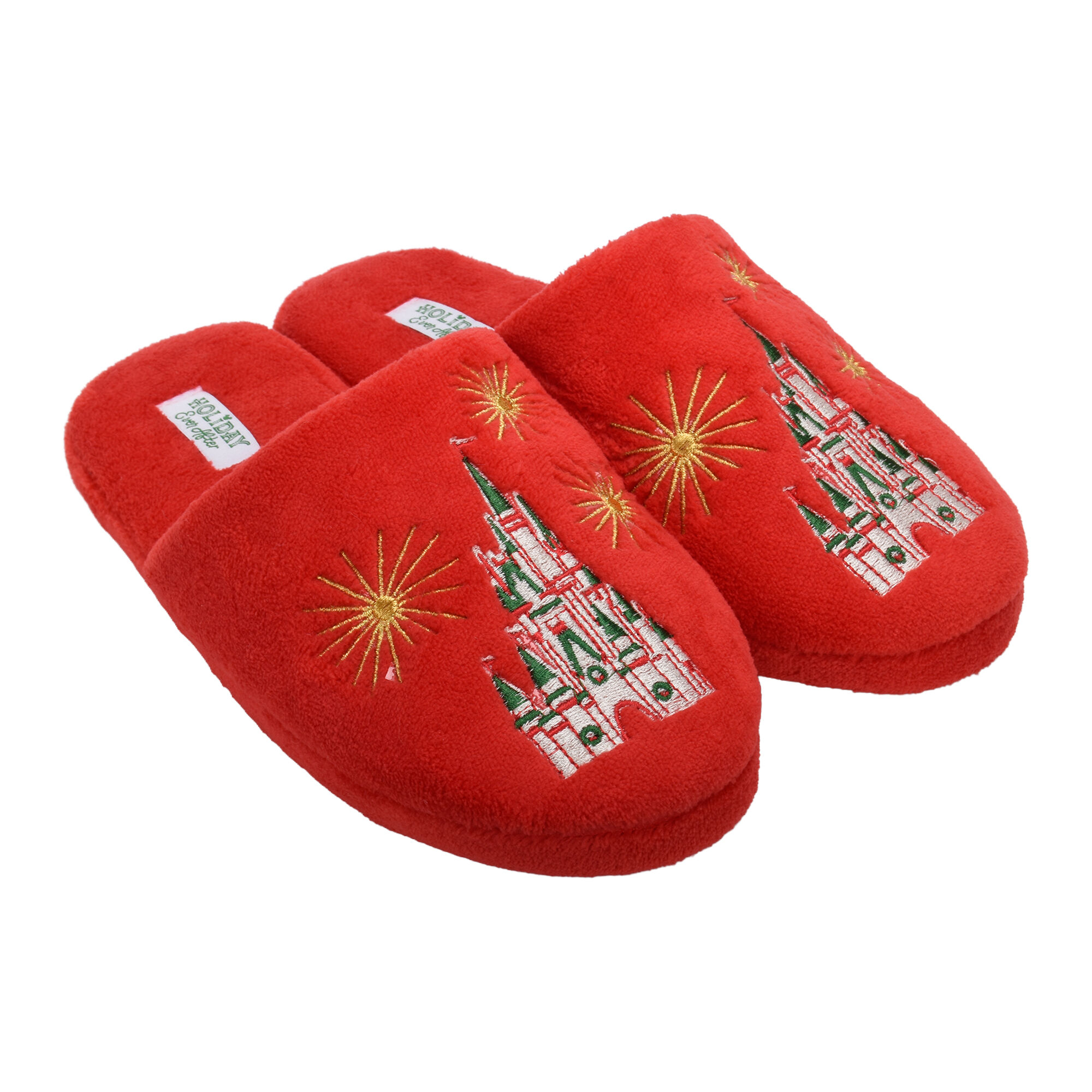 Red Slippers With Disney Castle side image number 3
