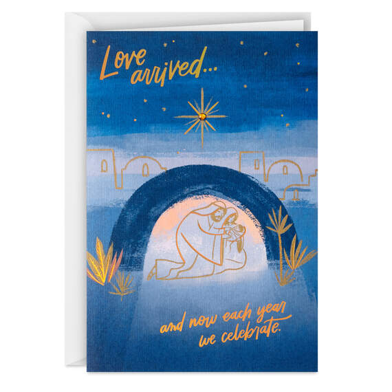 Watercolor Nativity Scene Christmas Card