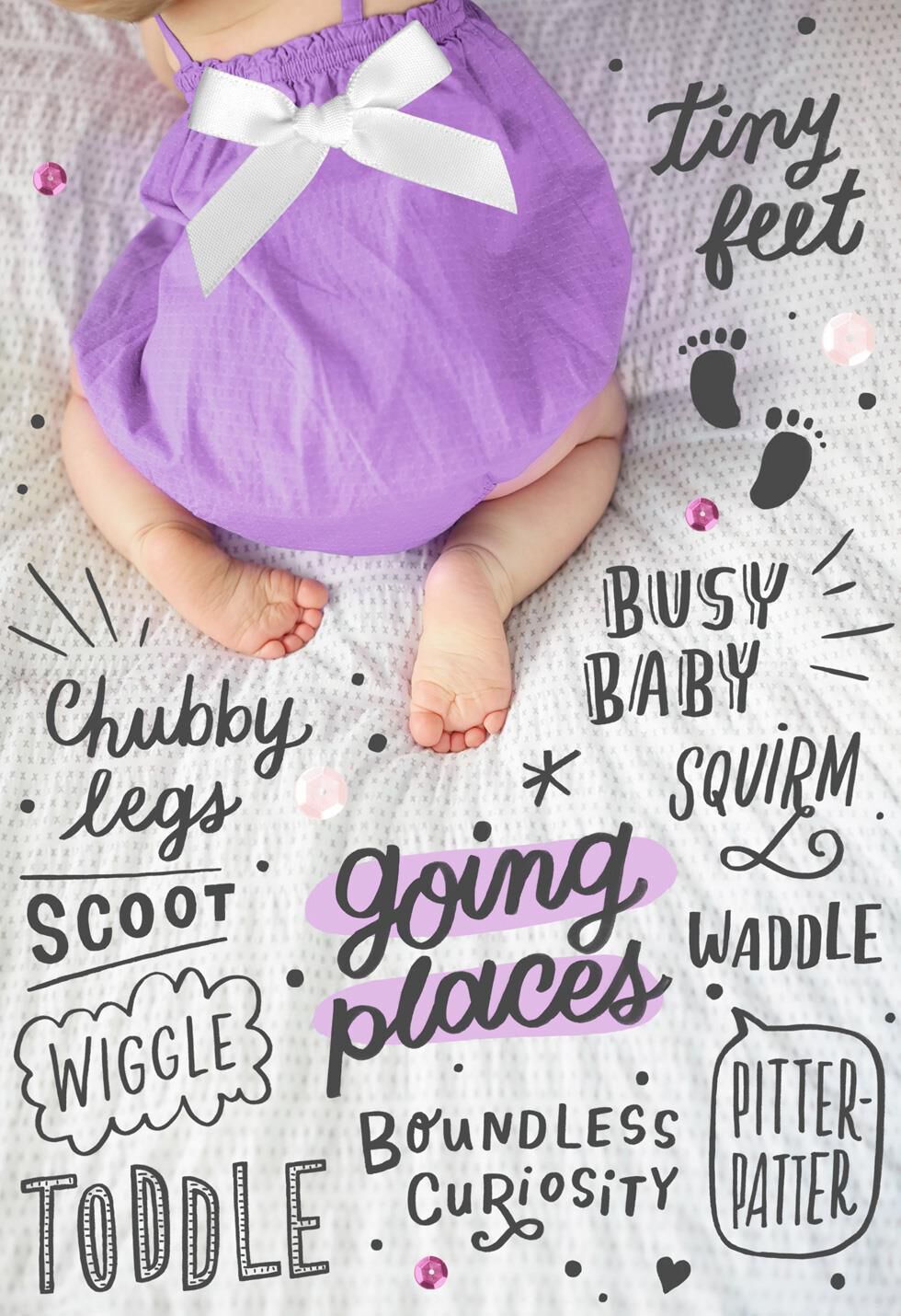Going Places New Baby Girl Card
