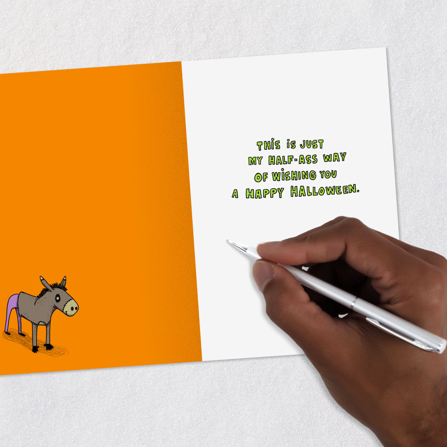 Donkey Costume Joke Funny Halloween Card Signing card image number 6