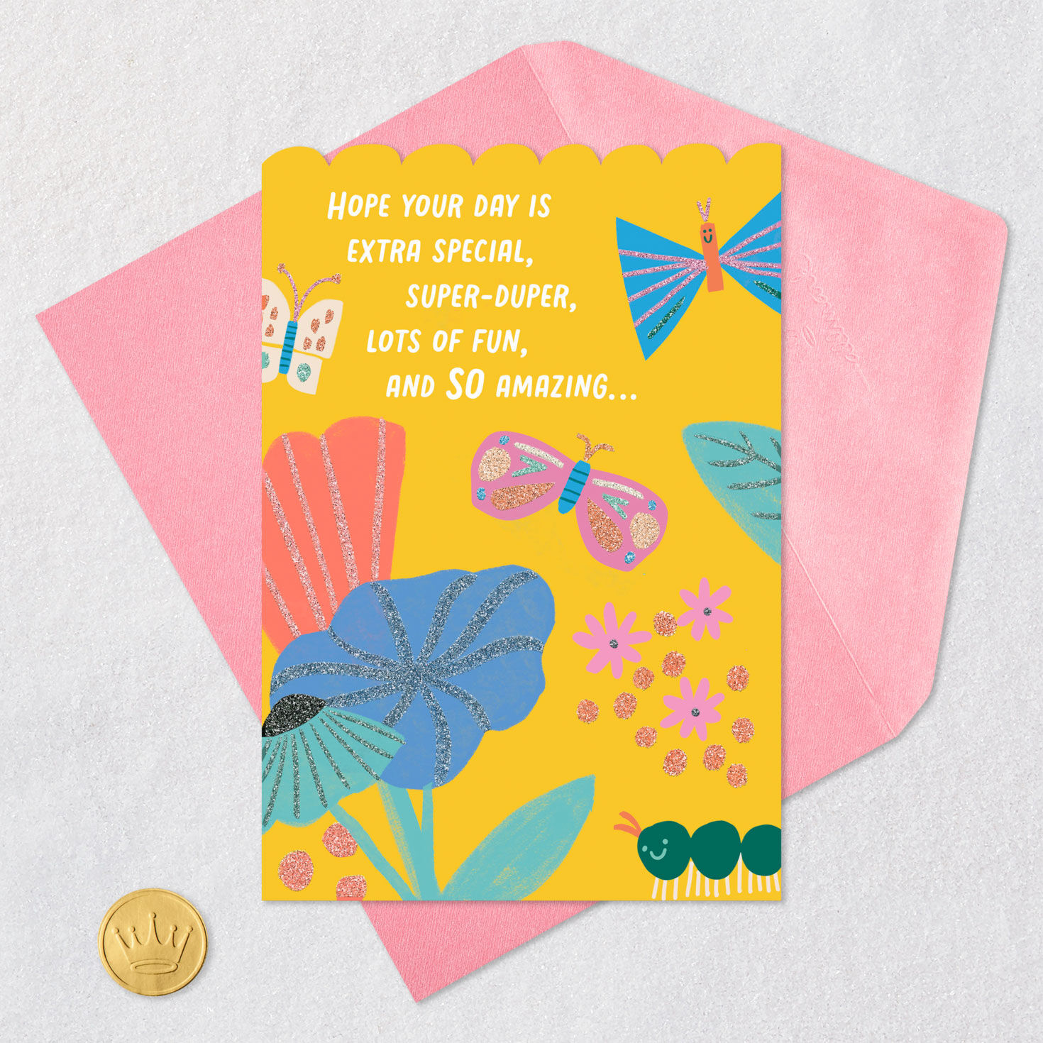 Abstract Butterflies and Flowers Mother's Day Card from Kid  image number 5