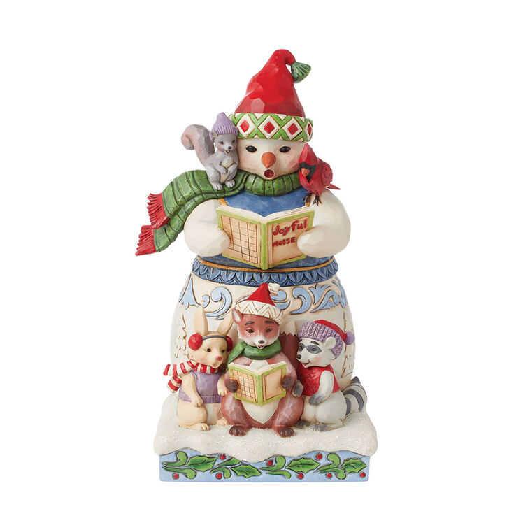 Jim Shore Caroling Snowman With Animals, 9.5"