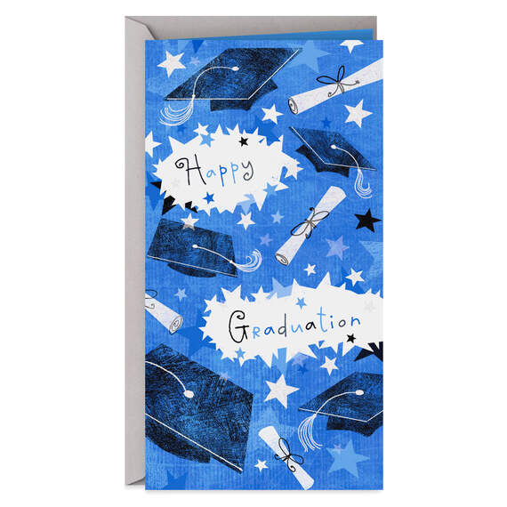 Mortarboards and Diplomas Money Holder Graduation Card