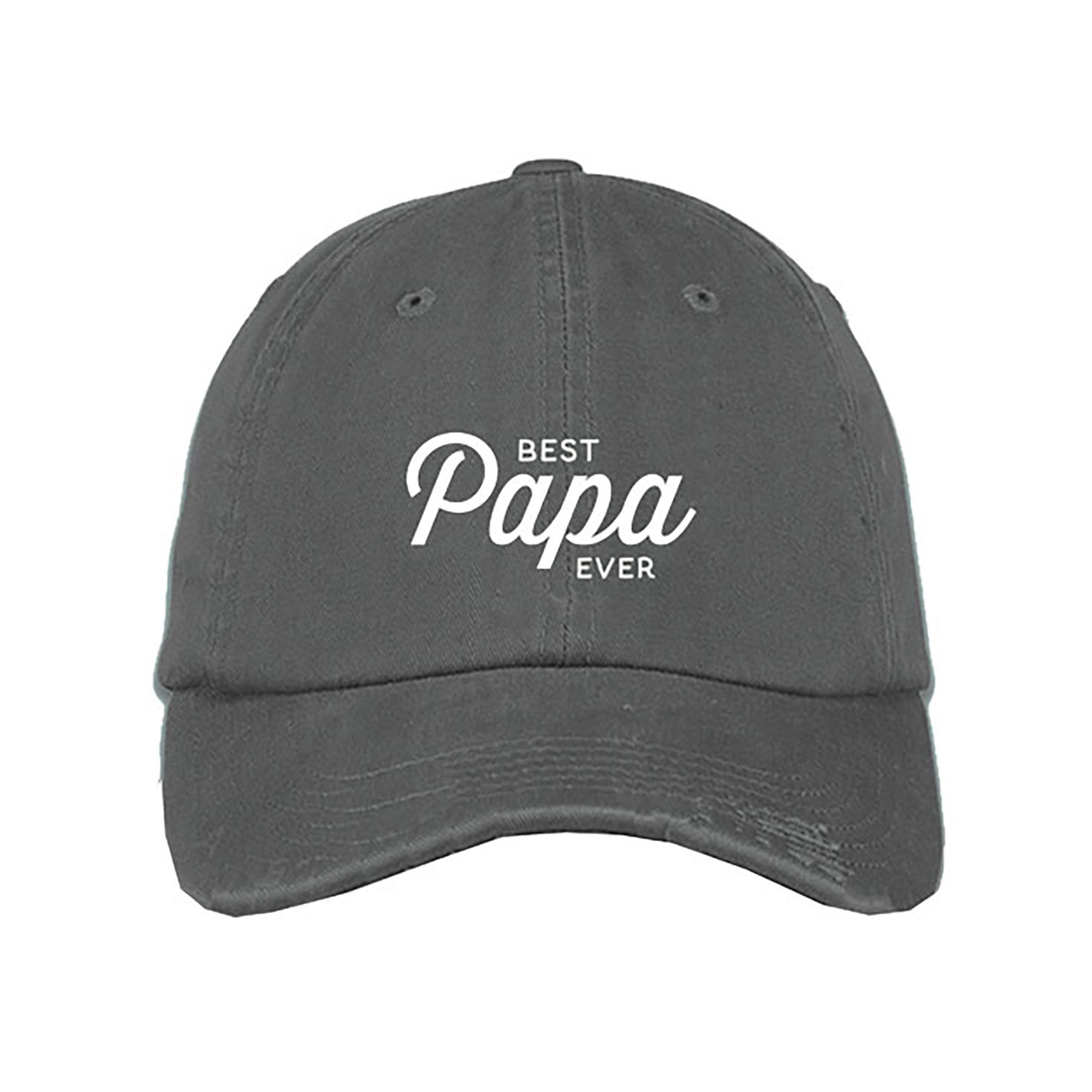 Best Papa Ever Gray Twill Baseball Cap