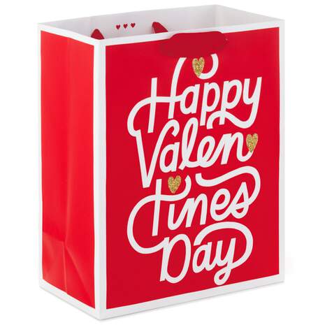 9.6" Happy Valentine's Day Script Gift Bag, , large