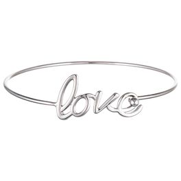 Love Script Bangle Bracelet in Sterling Silver, Love Script Bangle Bracelet in Sterling Silver, , large