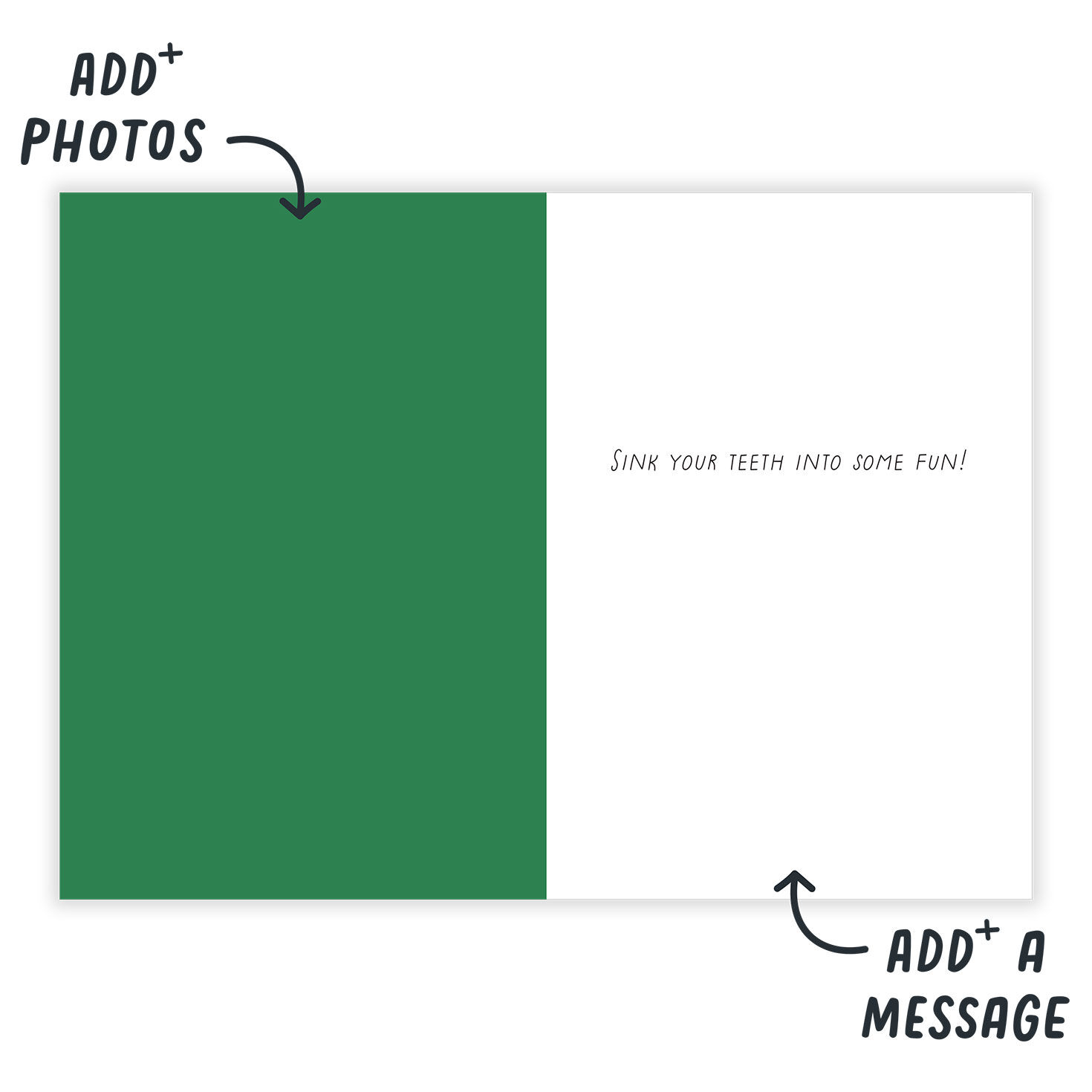 Crocodile Drawing Personalized Birthday Card Open Card indicating personalization image number 3