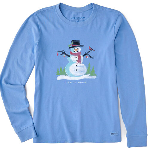 Life Is Good Women's Blue Frosty Friends Long Sleeve T-Shirt, 