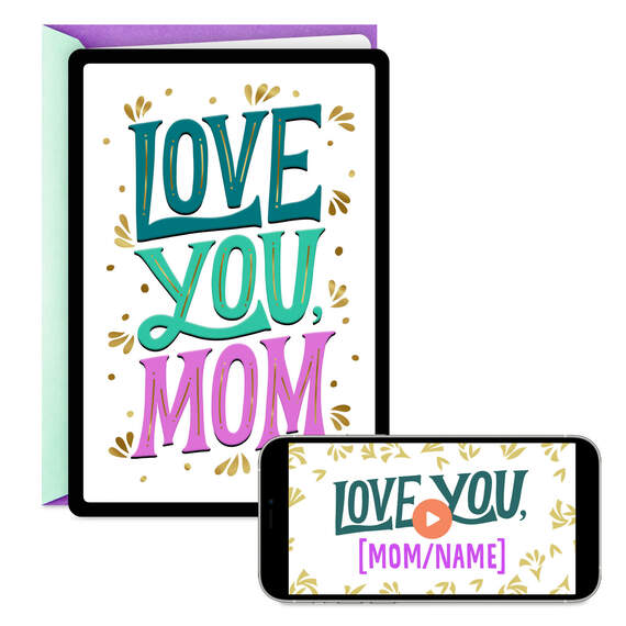 Love You, Mom Video Greeting Mother's Day Card, , large image number 1