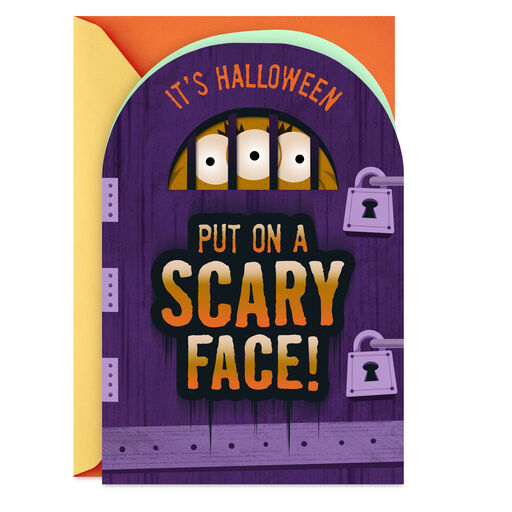 Put on a Scary Face Halloween Card, 