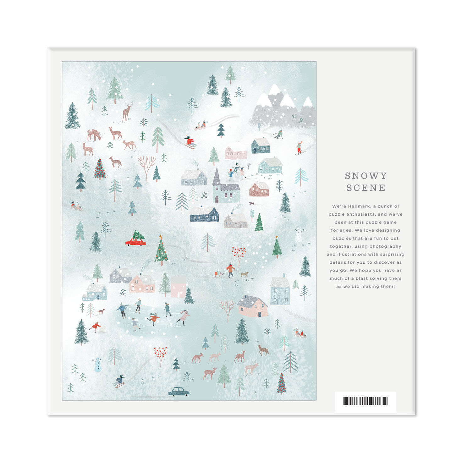 Illustrated Snowy Landscape Jigsaw Puzzle package back image number 6