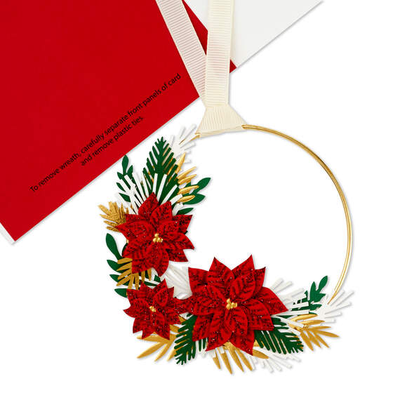 Merry Christmas Card With Floral Hoop Wreath, , large image number 5