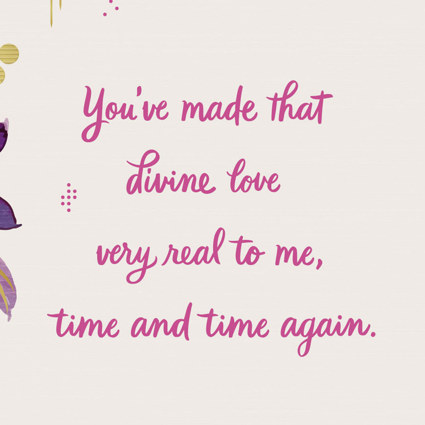 Hummingbird and Watercolor Flowers Mom Birthday Card Sentiment image number 2