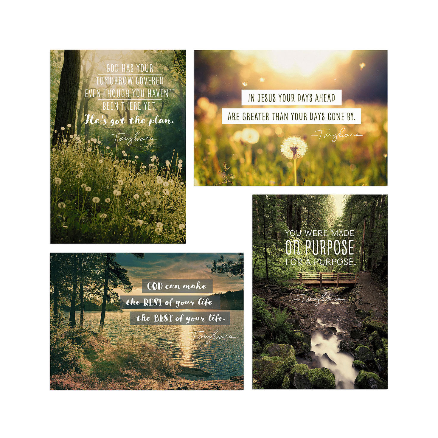 Tony Evans Assorted Religious Birthday Cards, Box of 12