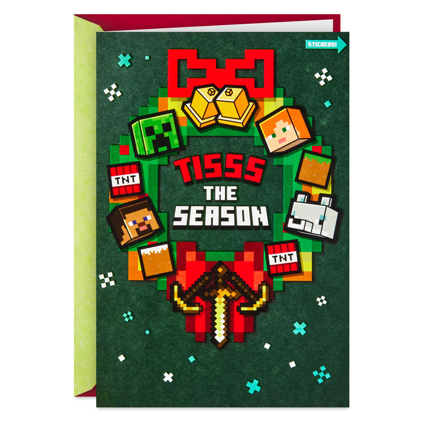 Minecraft Tisss the Season Christmas Card With Stickers for only USD 5.99 | Hallmark
