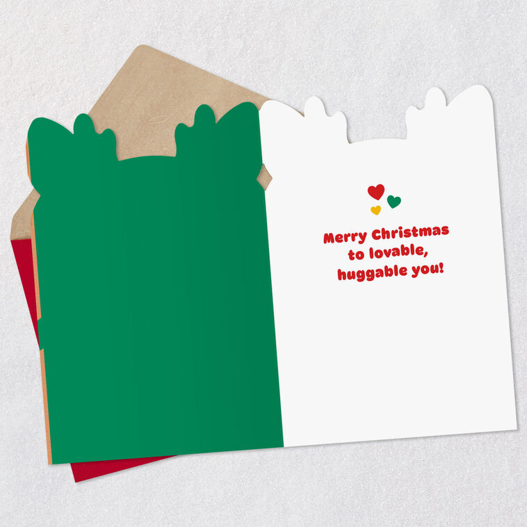 Cute Reindeer Christmas Card for Kids Open card with envelope image number 3