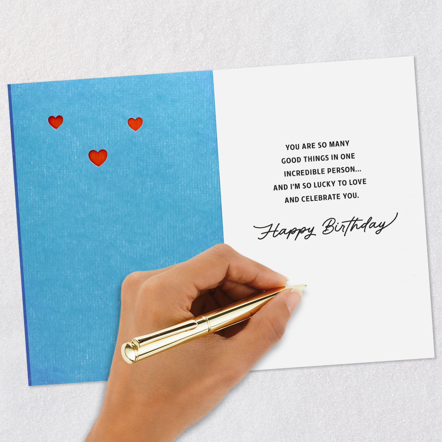 Whimsical Lettering Romantic Love Birthday Card Signing card image number 6