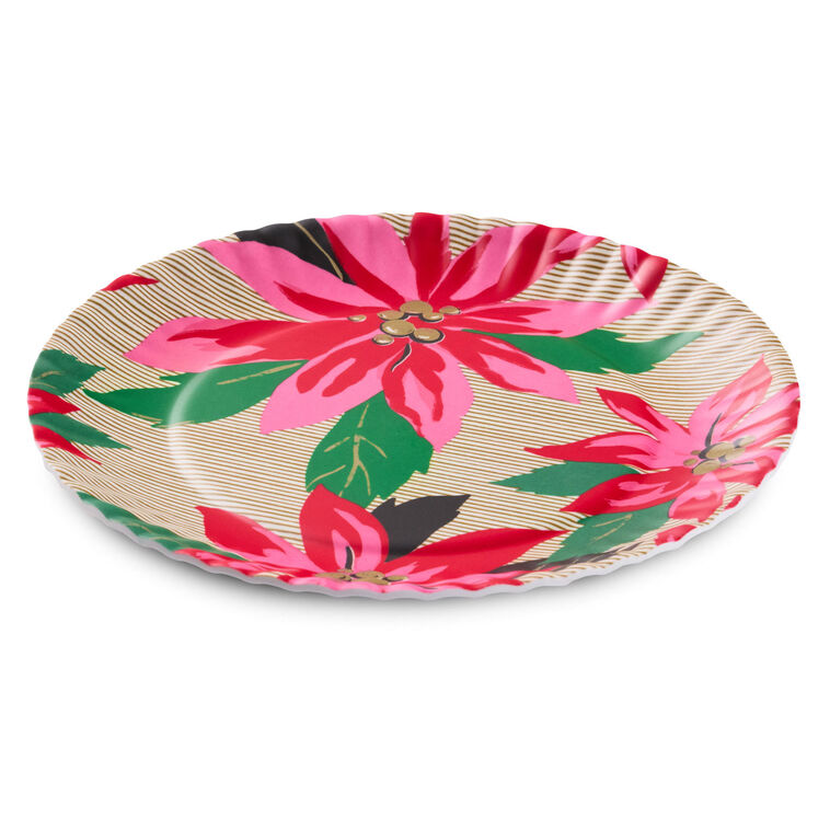 Small Melamine Plates in Bow and Poinsettia Patterns single plate image number 4