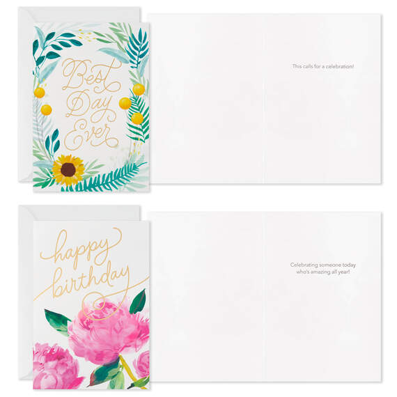 Assorted Floral Birthday Cards, Pack of 12 - Boxed Cards | Hallmark