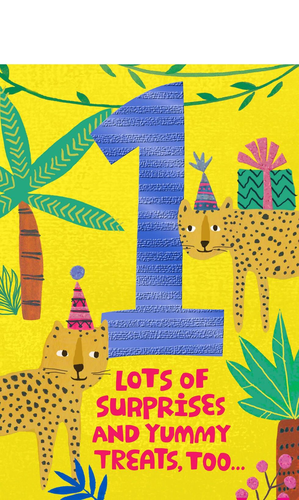 Jungle Animals Pop-Up 1st Birthday Card