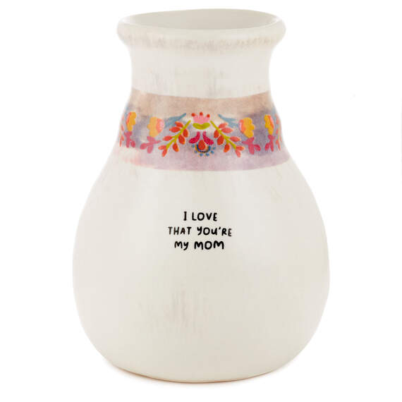 Natural Life Love My Mom Small Ceramic Bud Vase