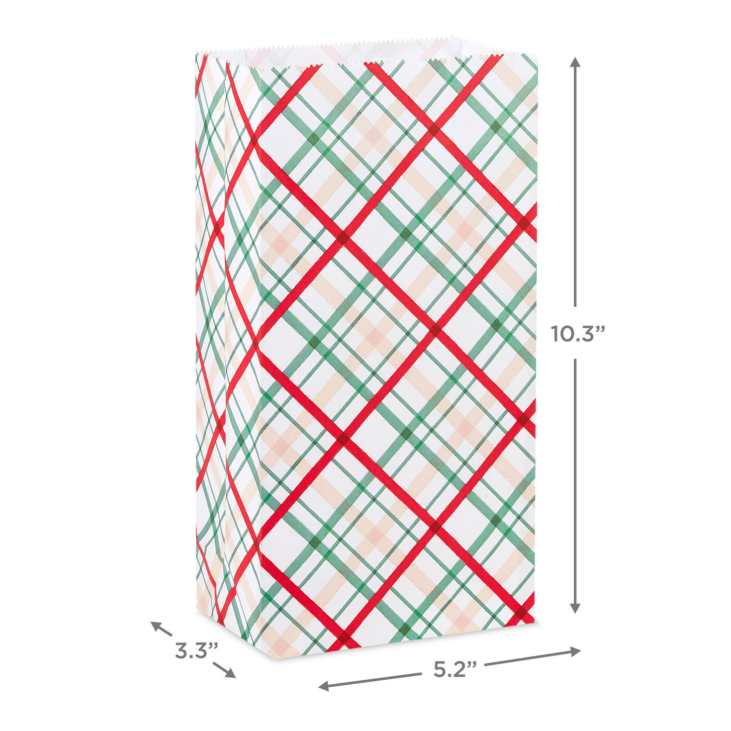 Plaid/Fa La La Christmas Goodie Bags With Stickers measurement image number 3