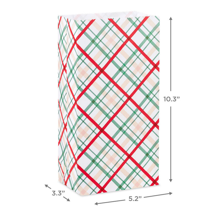 Plaid/Fa La La Christmas Goodie Bags With Stickers measurement image number 3