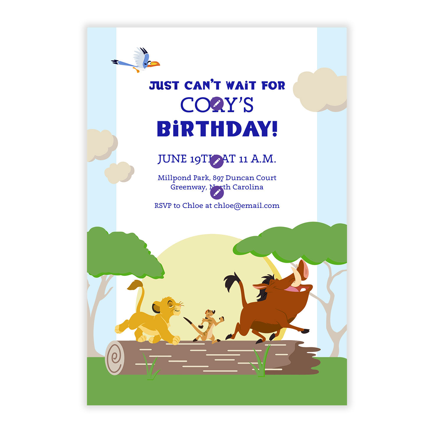 Disney The Lion King Just Can&rsquo;t Wait Birthday Invitation, , large image number 5