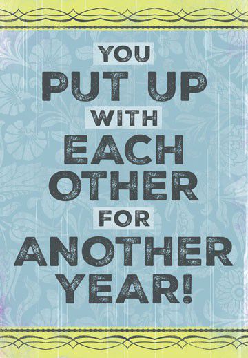 Put Up With Each Other Funny Anniversary Card