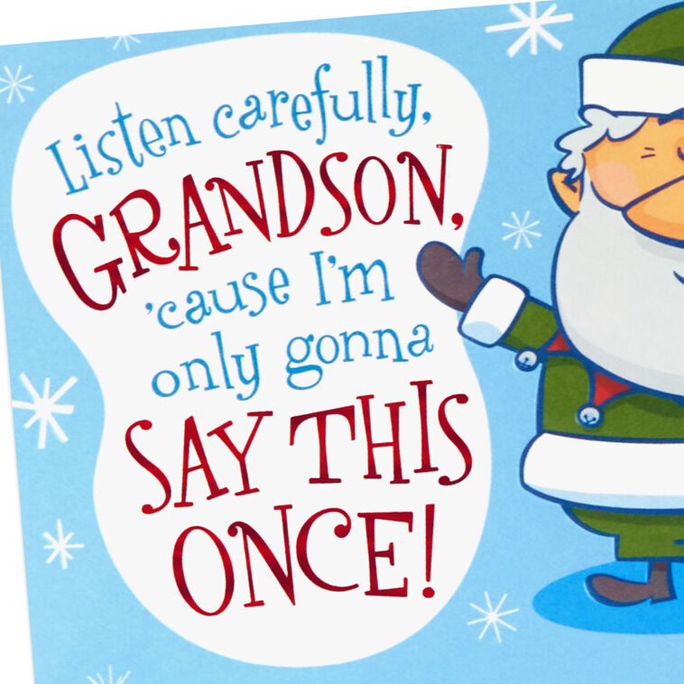Green Elf I Love You Christmas Card for Grandson Card Front Detail image number 6
