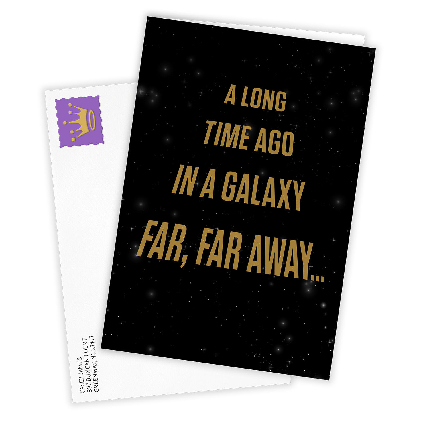 Star Wars Opening Words Personalized Birthday Card Card Front with Envelope image number 2