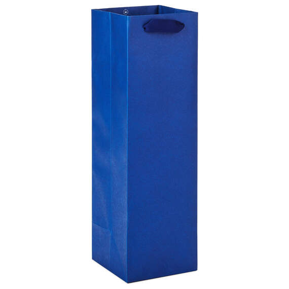 13" Navy Blue Wine Gift Bag, Navy, large image number 1