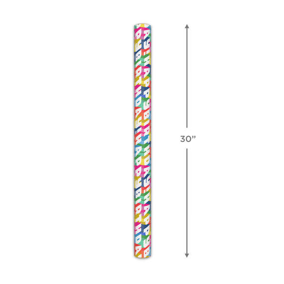 Angled All-Caps Happy Birthday Wrapping Paper, 20 sq. ft., , large image number 5