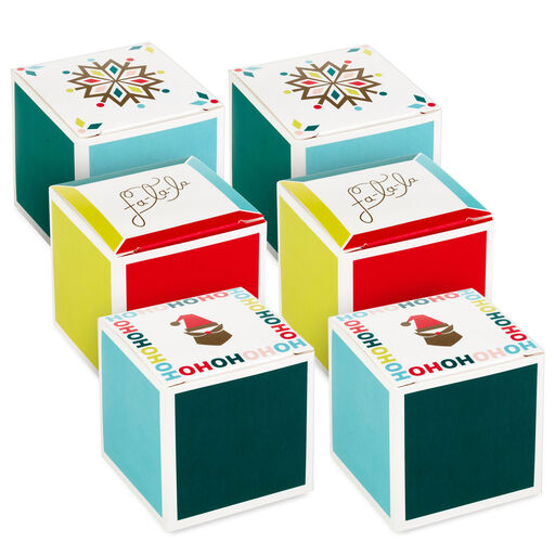 2.5" Merry Icons 6-Pack Mini Christmas Gift Boxes, 