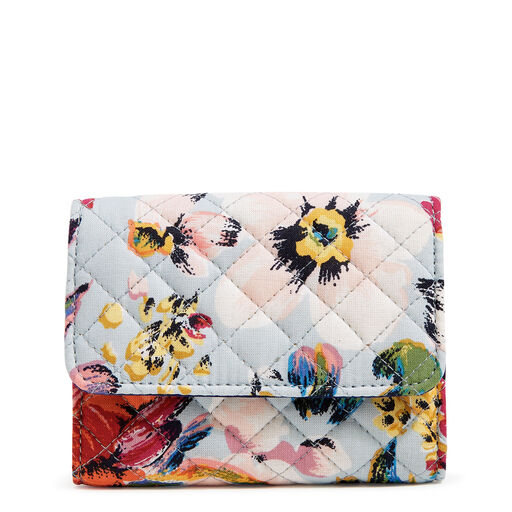 Vera Bradley RFID Riley Compact Wallet in Sea Air Floral, 