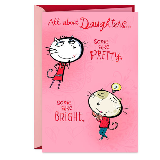 All In One Funny Pop-Up Valentine's Day Card for Daughter, 