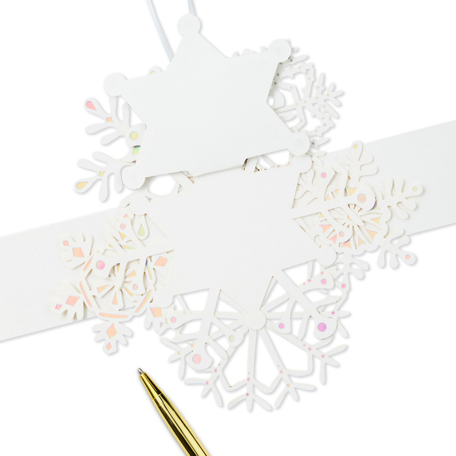 Die-cut Snowflakes Holiday Gift Wrap Accessory upclose view image number 6