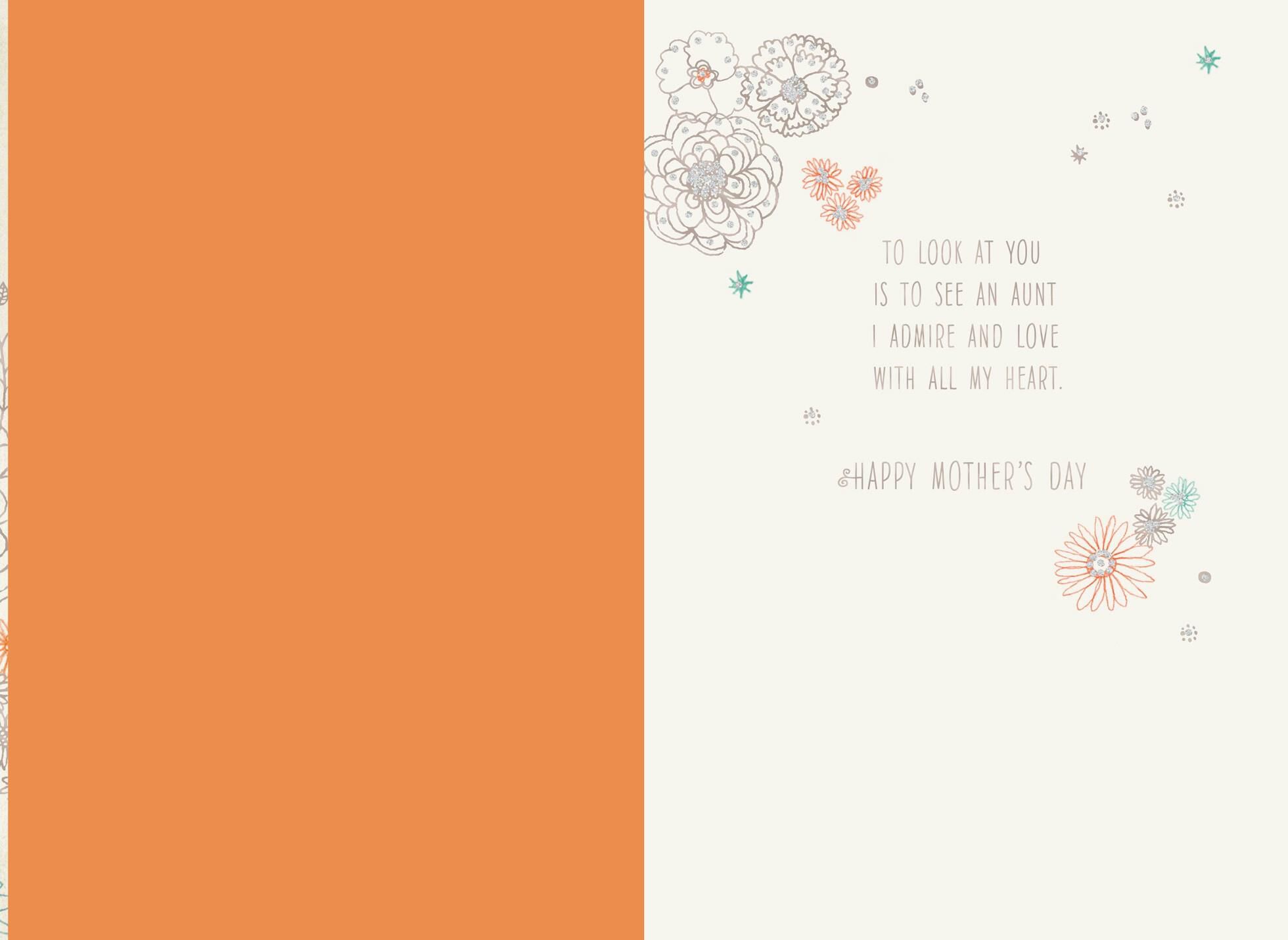 For an Admired Aunt on Mother's Day Card