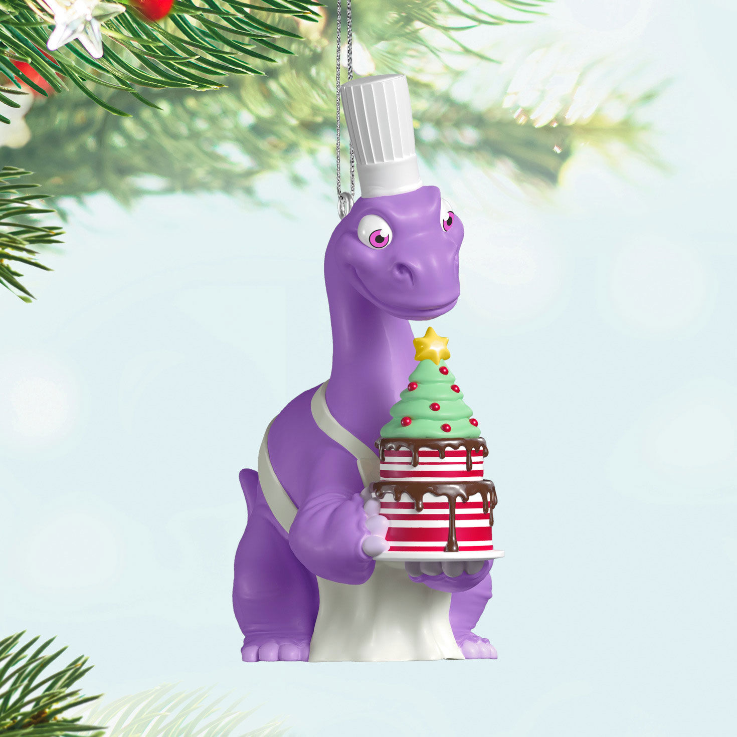 Baking Dinosaur Keepsake Ornament Hanging on tree image number 2