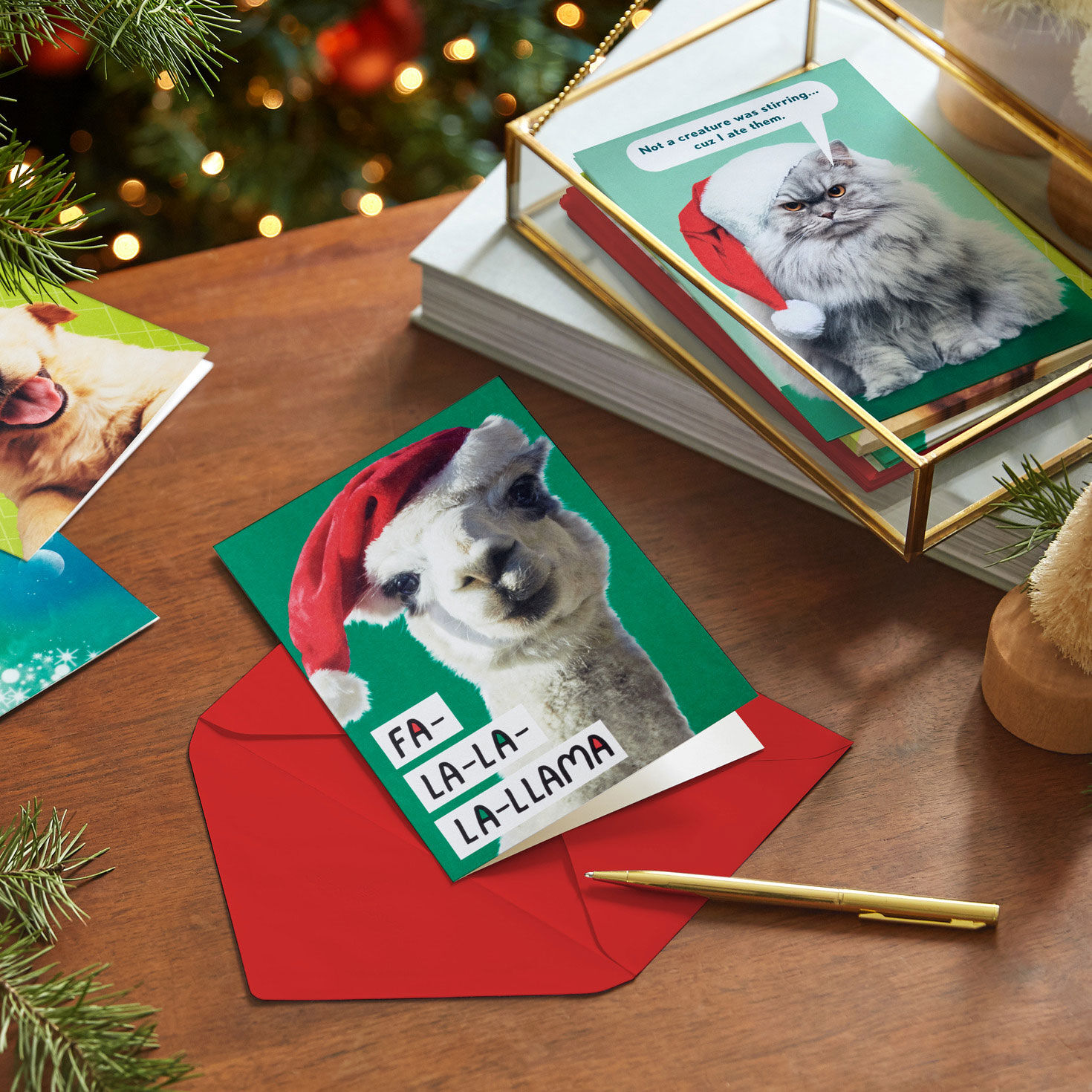 Funny Animals Boxed Christmas Card Pack in use image number 7