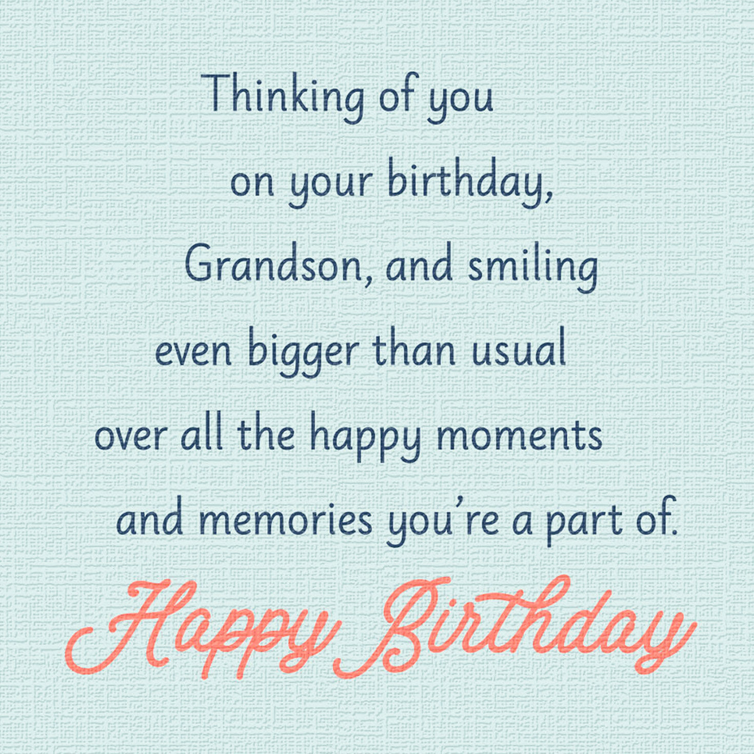 Thoughts of You Bring a Smile Birthday Card for Grandson for only USD 2.99 | Hallmark