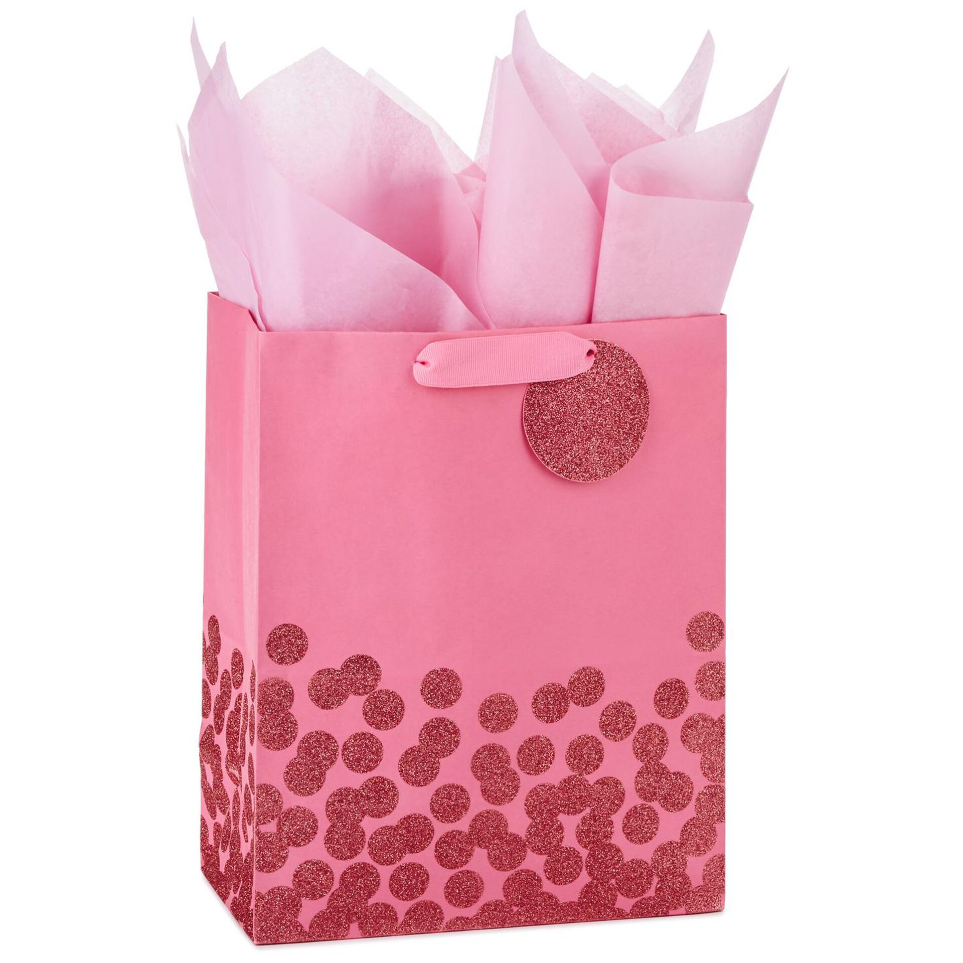 Pink Glitter Dots Large Gift Bag With Tag And Tissue 13 Gift Bags Hallmark