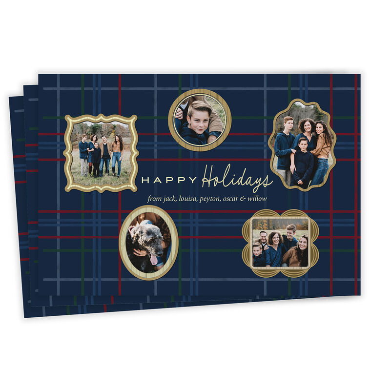 Plaid Wall Gallery Flat Holiday Photo Card