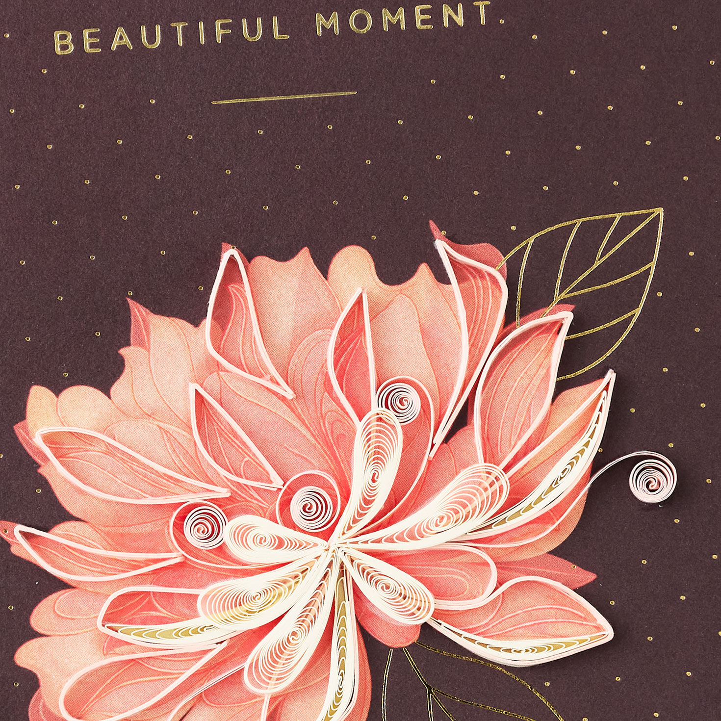 Quilled Pink Peony Congrats Card Card Front Detail image number 4